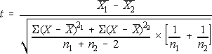 t-test formula