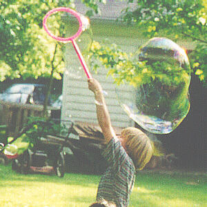 boy with bubbles