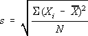 standard deviation formula
