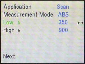 Low wavelength reset to 350