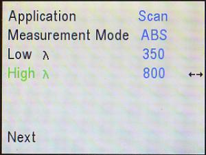 High wavelength reset to 800