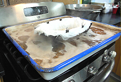 Strainer Lined with Cheesecloth